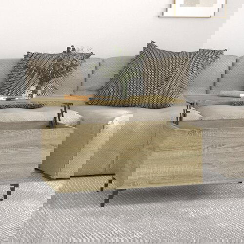 VidaXL Klubska mizica sonoma hrast 90x44,5x45 cm inženirski les Slike
