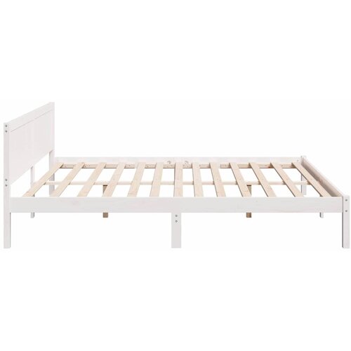  Krevetna konstrukcija Bijelo 200 x 200 cm Čvrsto borovo drvo Bijela 205.5 x 205.5 x 74 cm Slike