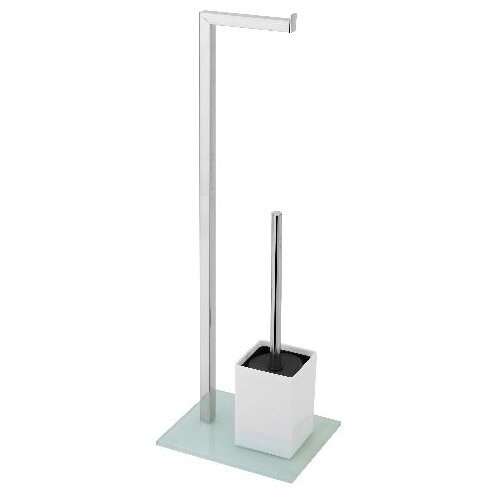 Feridras držač toaletnog papira i wc četke 70,5CM inox /pvc/kaljeno staklo bela Cene