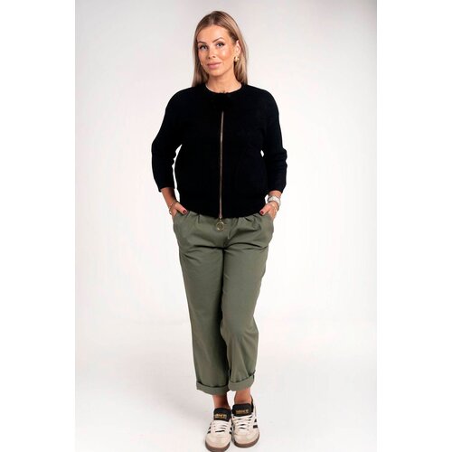  Khaki cotton trousers with elastic band Slike