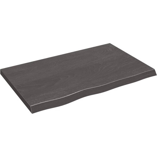vidaXL Stenska polica temno siva 80x50x4 cm obdelana trdna hrastovina Cene