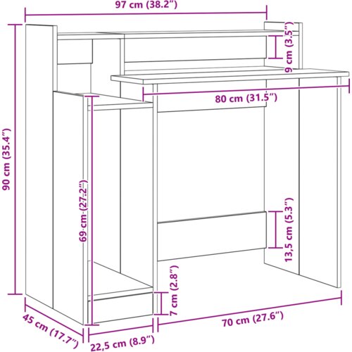 vidaXL Stol hrast artisan 97 x 45 x 90 cm Konstruirano drvo Cene