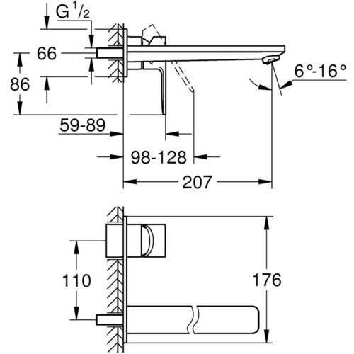 Grohe Lineare baterija za umivaonik, 2 otvora L – size 23444AL1 Cene