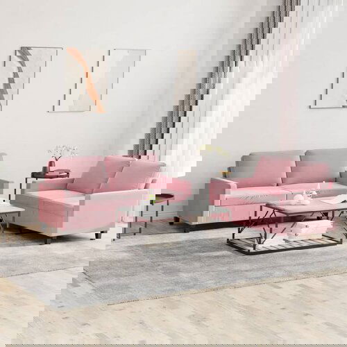 vidaXL Sedežna garnitura 2-delna z blazinami roza žamet Cene