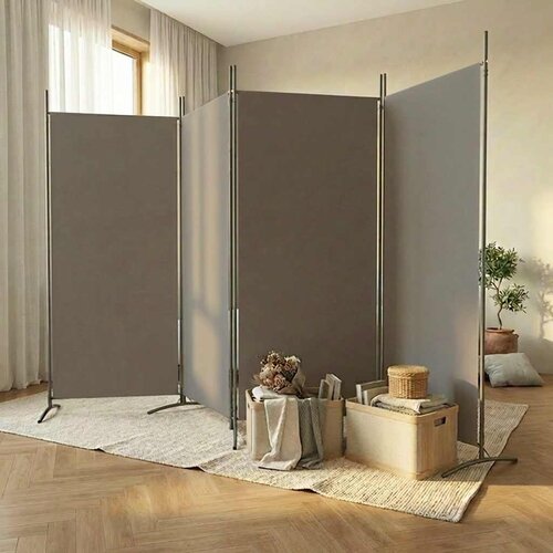 Sobna pregrada s 4 panela antracit 346 x 180 cm od tkanine Cene