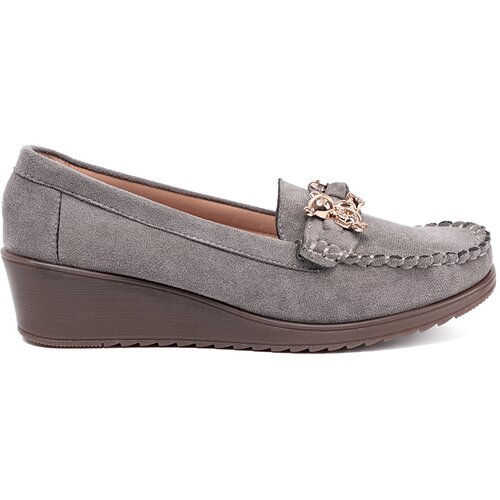 Shelvt Grey shoes with a golden teddy bear Cene
