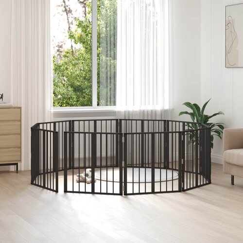  Vrata za pse 10 pcs Crna 60 x 60 cm Cinkani čelik Cene