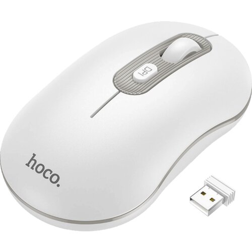 hoco. Miš bežični, optički, 1600 dpi, 2.4 GHz, USB nano – GM21 Platinum White/Gray Cijene