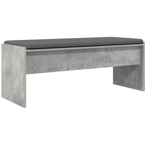  Klupa za hodnik s jastukom Betonski sivi 100 x 38 x 46 cm Slike