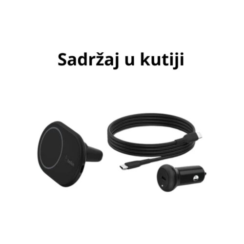 Belkin Boost Charge Wireless auto punjač sa kablom i adapterom 10W, Crni Cene