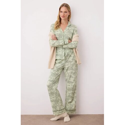 TRENDYOLMILLA Ženski set pidžame Thmaw26Pt00152, Zeleni Slike