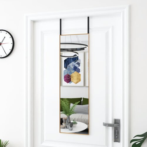 vidaXL ogledalo za vrata zlato 30x100 cm steklo in aluminij Cene