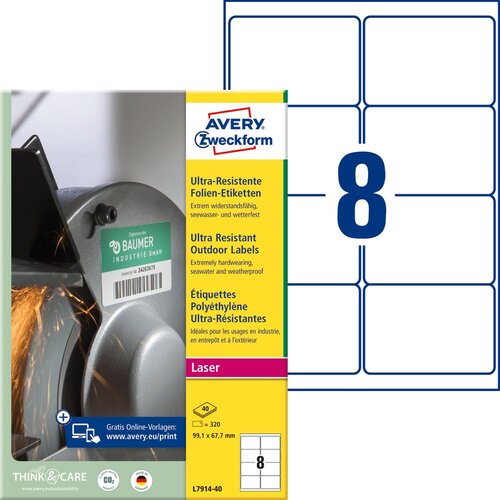 Avery Zweckform naljepnice bijele 99,1 x 67,7 mm 40 listova Slike