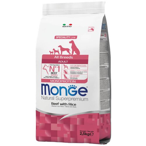 Monge hrana za odrasle pse svih rasa sa govedinom i pirinčem (monoprotein) (2,5kg i 12kg) 2,5kg Cene