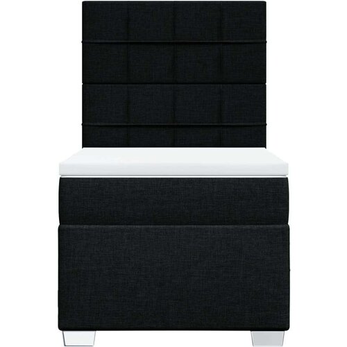 VidaXL Box spring krevet s madracem crni 90x190 cm od tkanine Slike