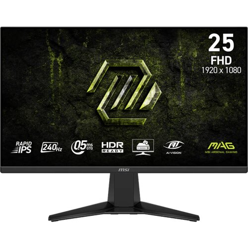 MSI Zaslon MAG 255F X24 / 62,2 cm (24,5") / 1920x1080 (FHD) / Rapid IPS / 240 Hz / 0.5 ms (Min.) (GTG) / 300 nits / 1000:1 Cene