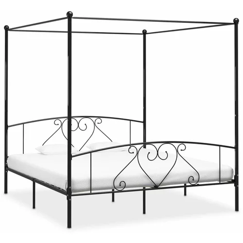  za krevet s nadstrešnicom crni metalni 200 x 200 cm