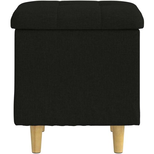  Otoman za pohranu s jastukom Crna 40 x 40 x 45 cm tkanina - Crna 40 cm tkanina Slike