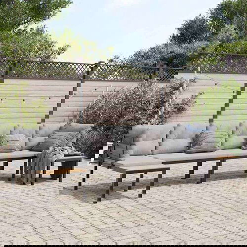 vidaXL 4-dijelni set vrtnih sofa s jastucima čelik obložen prahom crni Cijene