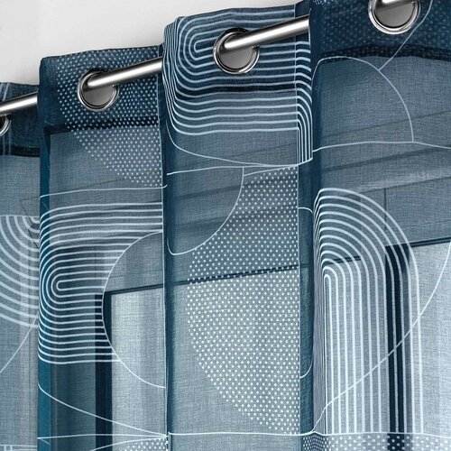 Douceur d int&amp;eacute;rieur Tamno plava prozirna zavjesa 140x280 cm Esquisse &amp;ndash; Slike