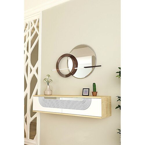 Hanah home komoda Meyra 120, 120 cm, hrast Sapphire / bela / srebrna Cene