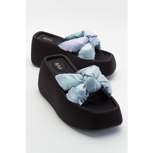 LuviShoes Regno Bebe Women's Blue Wedge Heeled Slippers Slike