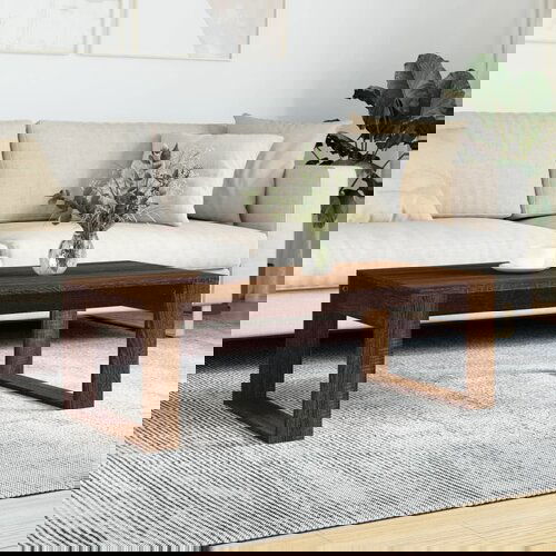 VidaXL Klubska mizica rjavi hrast 102x50x35 cm inženirski les Slike