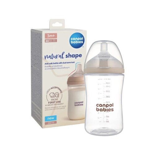 Canpol BABIES FLASICA ANTIKOLIK DUAL ZONE 260ML NATURAL 35401 (35401) Cene