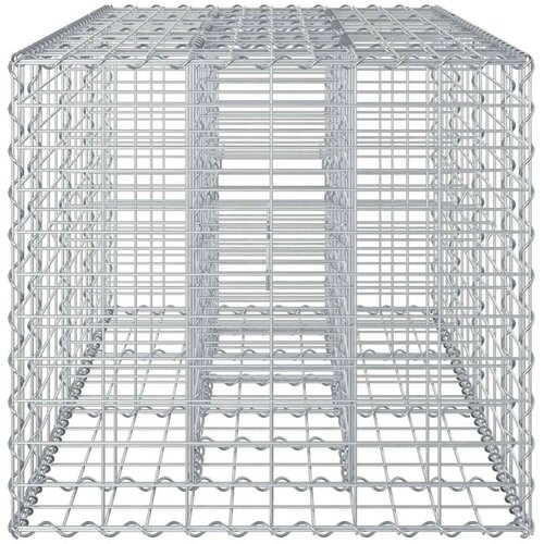  Gabionski uzdignuti krevet Srebrno 140 x 60 x 55 cm - 140 x 60 x 55 cm Slike