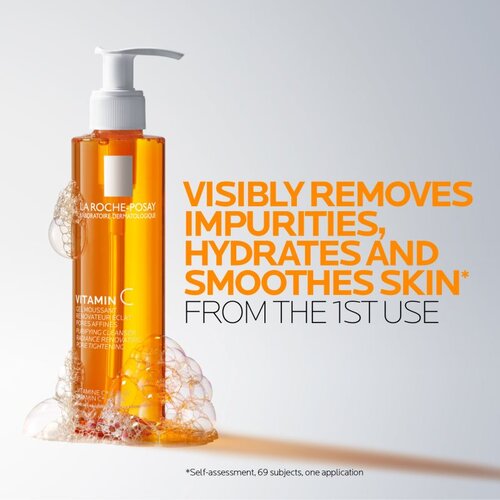 LAROCHE-POSAY Pure Vitamin C čistilni penasti gel za osvetlitev kože 200 ml Slike