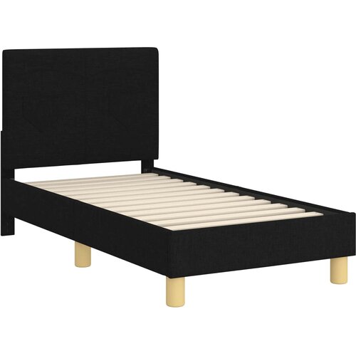  Okvir kreveta za malu djecu s naslonom Crna 70 x 140 cm tkanina Slike