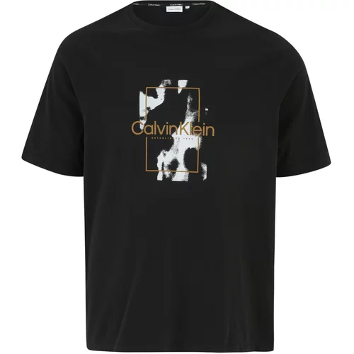 Calvin Klein Majica kamela / črna / bela
