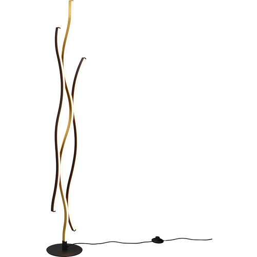 Trio Leuchten Design vloerlamp zwart met goud incl. LED dimbaar - Blaze Slike
