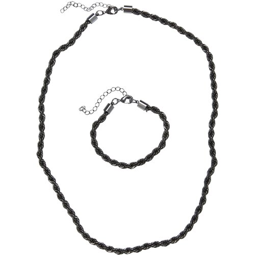 Urban Classics Accessoires Set of Charon necklace and bracelet made of gunmetal Slike