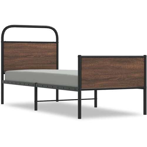 Maison Chic Posteljni okvir - Enojna postelja - Postelja za odrasle brez vzmetnice 75x190 cm rjav hrast inž. les-J11019, (21767193) Slike