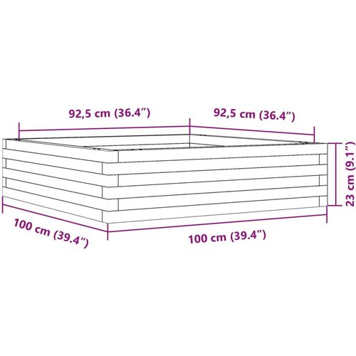  Vrtna sadilica bijela 100x100x23 cm od masivne borovine Slike
