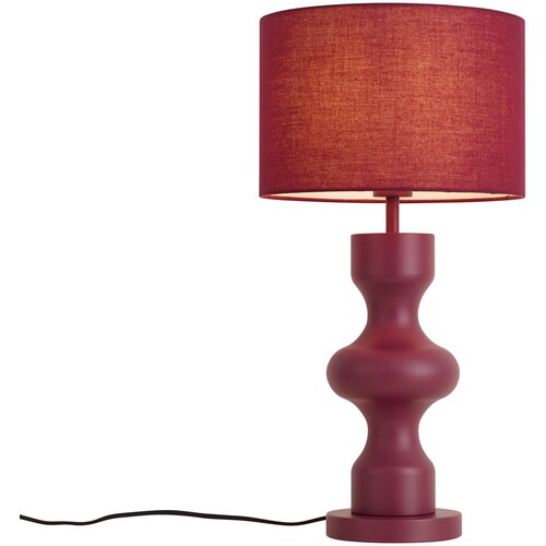 QAZQA Retro Table Lamp Plum with Fabric Shade - Captain Slike