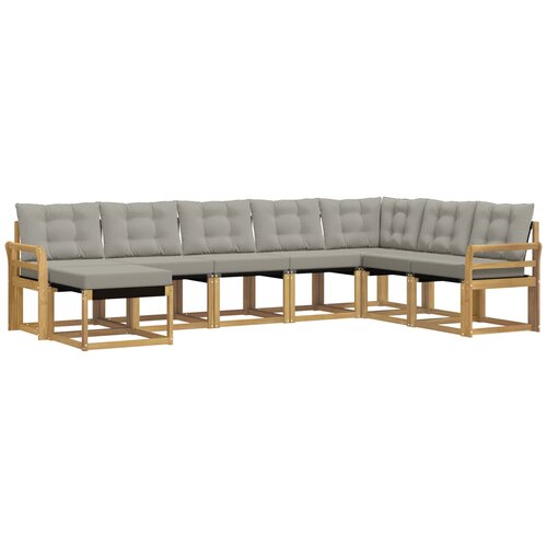 vidaXL Zunanja garnitura za sedenje 8 pcs Bela in svetlo siva, (5000282029) Cene