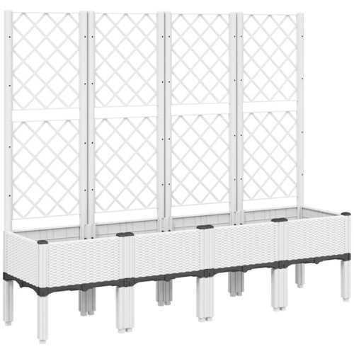  Vrtna sadilica s re&amp;scaron;etkom bijela 160 x 40 x 142 cm PP Slike
