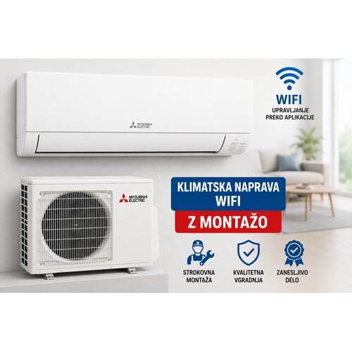Mitsubishi MSZ-HR25VFK2/MUZ-HR25VFK2 2,5kW WIFI klimatska naprava (model 2026/27) z montažo - Cene