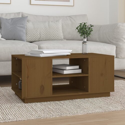vidaXL Stolić za kavu boja meda 90 x 49 x 40,5 cm od masivne borovine Cijene