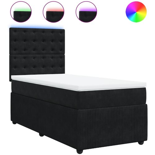 Maison Chic Box spring postelja - Vzmetna postelja z vzmetnico črna 90x200 cm žamet SL4243, (21888704) Cene