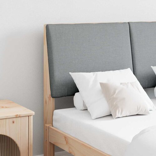 vidaXL Tapecirani uzglavlje Svijetlo siva 120 cm Čvrsto borovo drvo Cijene