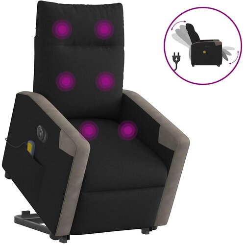 vidaXL Električni masažni naslanjač s funkcijo vstajanja črn Cene