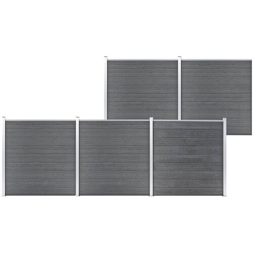 vidaXL Vrtna ograja WPC 872x186 cm siva Cene