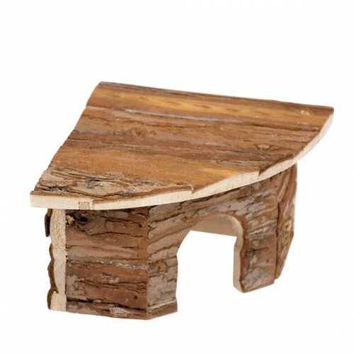 Duvo drvena kućica za sitne životinje ugaona Lodge Bark, 22X22X13cm Cene