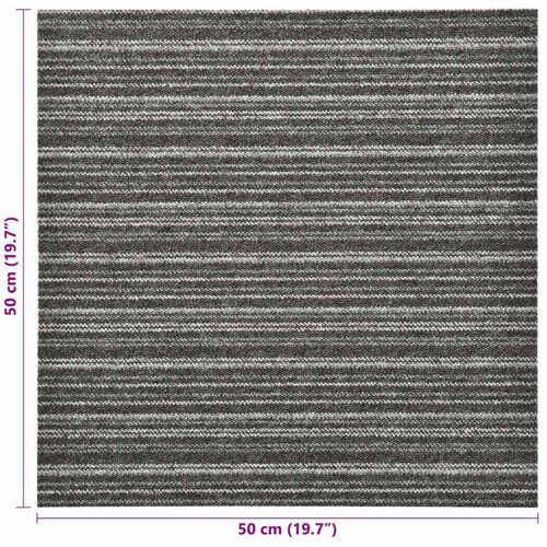  Tepih 20 pcs Prugasta antracit 50 x 50 cm 100% Polipropilen - Prugasta antracit Slike