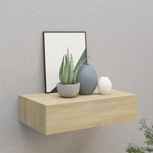 VidaXL Zidna polica s ladicom boja hrasta 40 x 23,5 x 10 cm MDF Slike