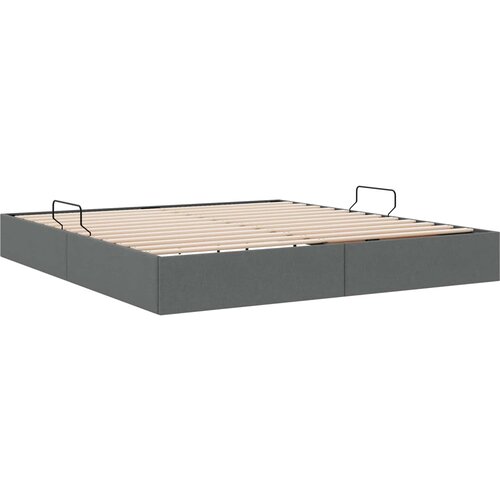  Otomanski krevet s pohranom Tamno siva 160 x 200 cm tkanina Slike