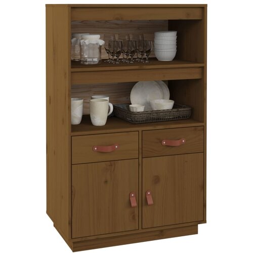  Visoka komoda boja meda 67 x 40 x 108,5 cm od masivne borovine Slike